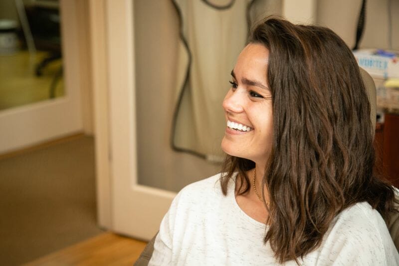 woman smiling with white teeth